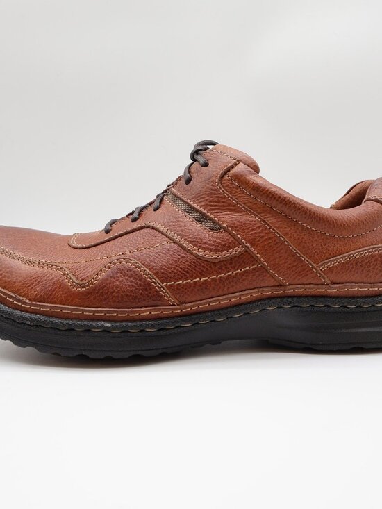 Hush Puppies Pathway Mens 10.5 Tan Leather Comfort Oxford Shoes H100746 NOS main image 6